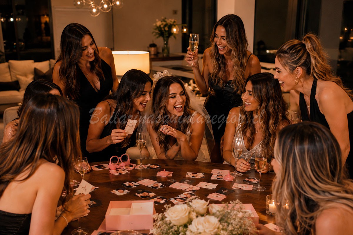 Amigas participando en actividades de una despedida de soltera en Viña