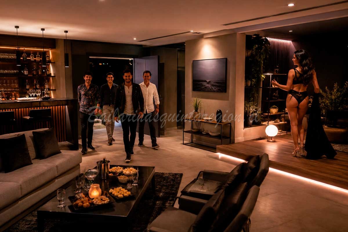 Local privado preparado para una despedida de soltero en Viña del Mar